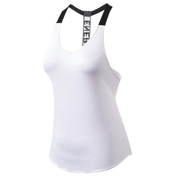 

women's sports vest gym fitness running yoga sleeveless t-shaped back sling quick-drying loose breathable workout sportswear, White;red