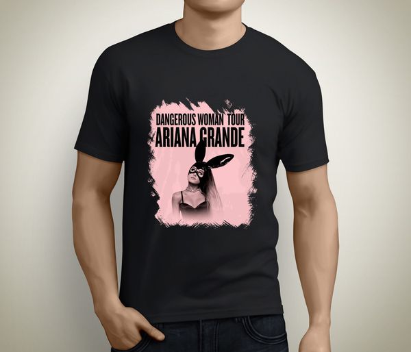 

new ariana grande dangerous woman tour 2017 men's black t-shirt size s to 5xl