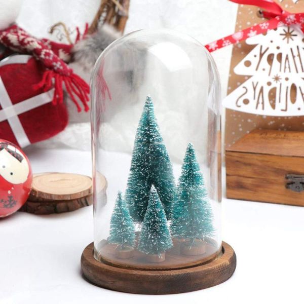 

8pcs small diy mini christmas tree fake pine tree mini sisal bottle brush diy craft deskdecoration snow frost village house