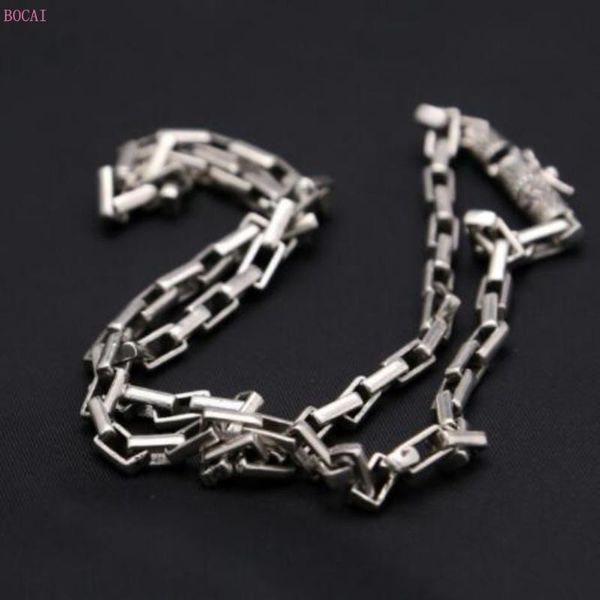

chains 2021 fashiln jewelry s925 silver necklace pure thai square grid chain retro men's box coarse for men