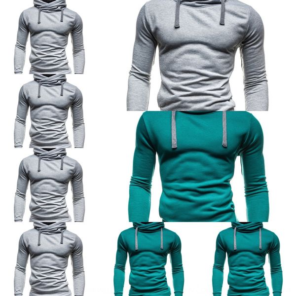 

2019 pulloversweater пуловеры сплошной цвет моды пуловер новый высокий воротник свитер с капюшоном для мужчин w6081 mi3sm, Black