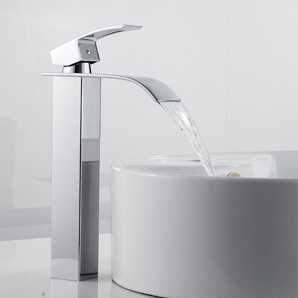 

bathroom sink faucets basin faucet deck mount waterfall vanity vessel sinks mixer tap single handle cold and water