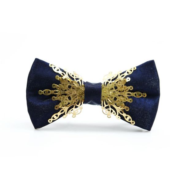 

2020 new fashion men's bowties designers brand gold metal inlaid vintage gothic british sequins bow ties for men, Black;gray