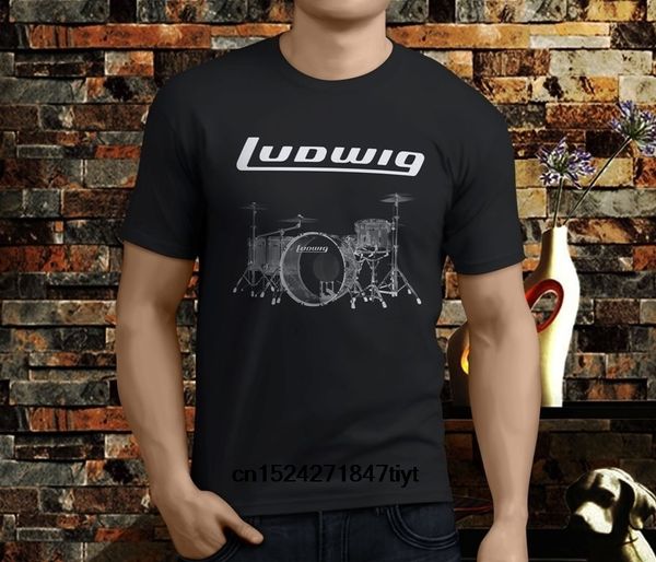 

новые популярные людвиг drumset перкуссиях кимвал drum мужская черная футболка