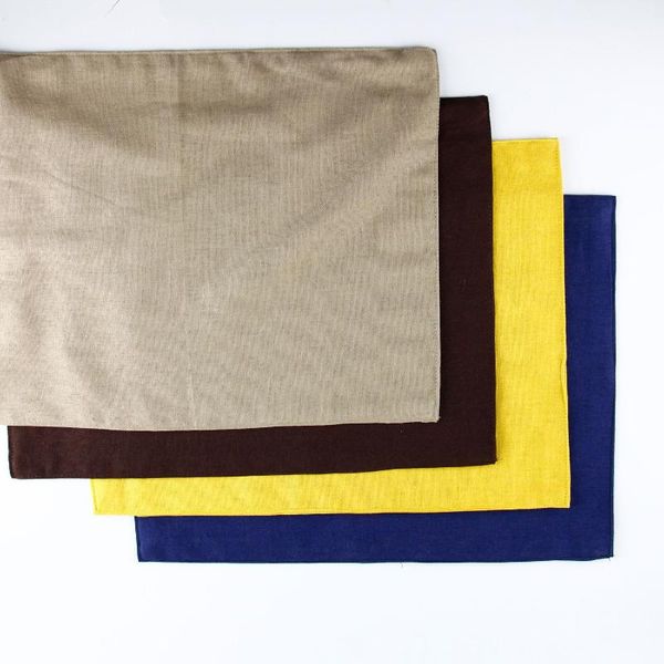 

multi-color japanese style solid color flax placemat napkin insulation mat p shoot background simple table decoration