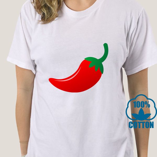 

2027a shanala men's spicy chili pepper cotton t-shirts black