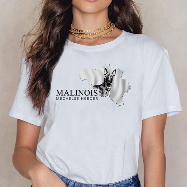 

t shirt women malinois belgian shepherd womens flowy funny white cotton female shirt