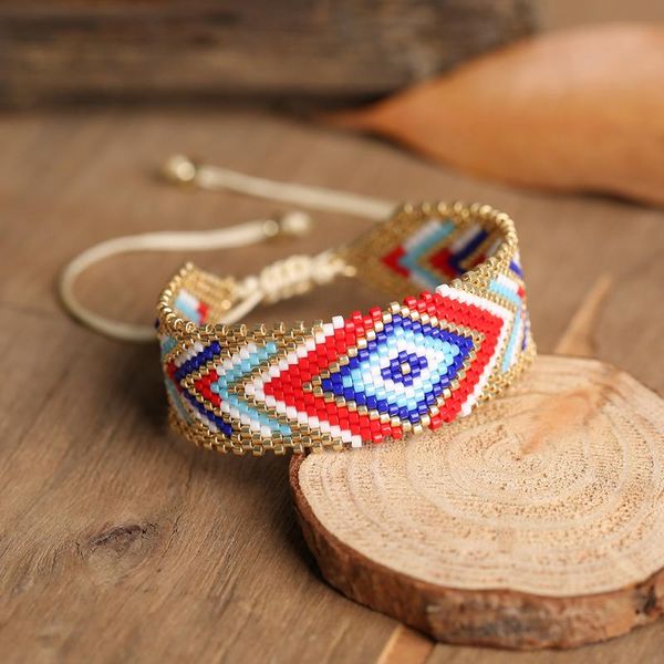 

charm bracelets rttooas geometric bohemian bracelet women miyuki beaded pulseras mujer moda 2021 fashion armband gifts accessories, Golden;silver