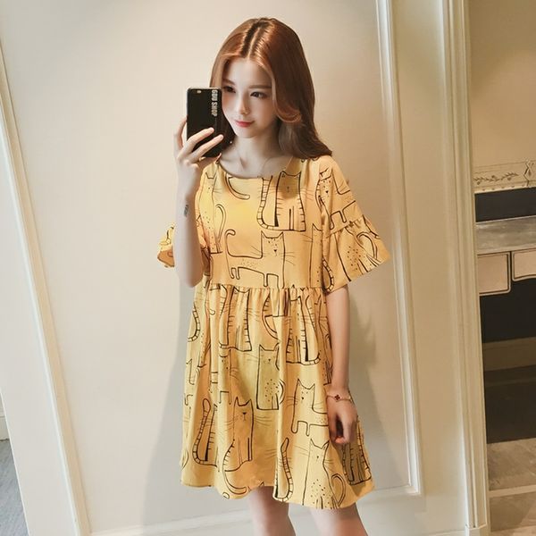 

2020 new brand summer maternity dress woman cute casual large size dresses pregnant woman clothes md-00322, White