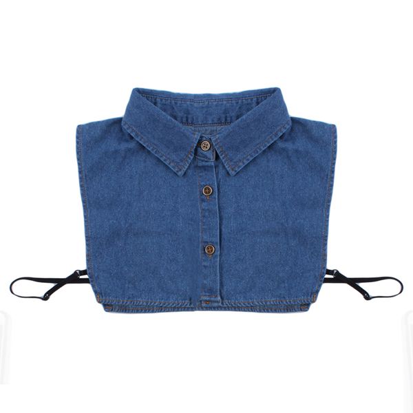 

bow ties women denim fake collar detachable solid lapel necklace shirt false blouse clothes decor, Black;gray