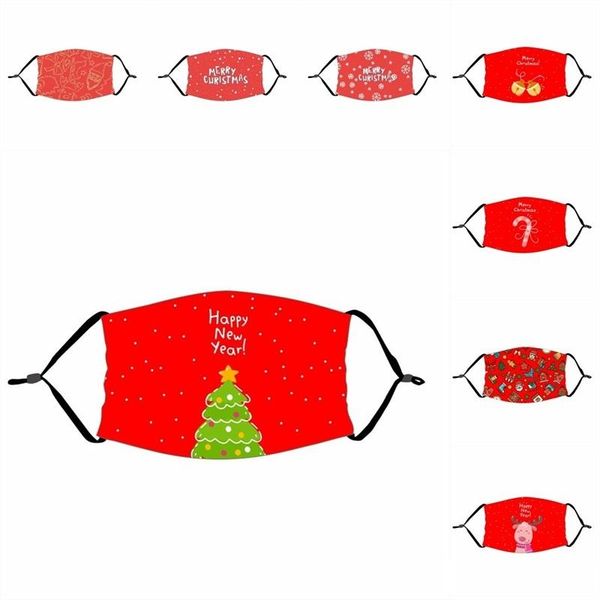 

fashion student mouth respirator protect dust reusable mascarilla merry christmas snowflake face mask red with pm2.5 filter 4 2xte b2