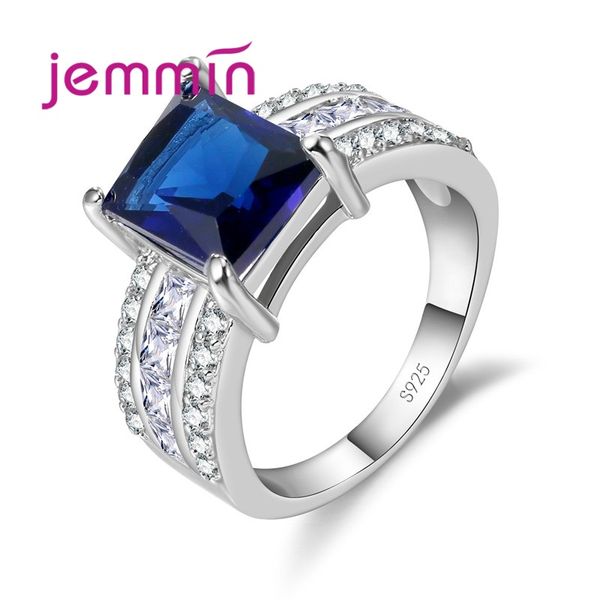 

cluster rings pretty wedding engagement women 925 sterling silver jewelry colorful cz female finger bijoux wholesale, Golden;silver