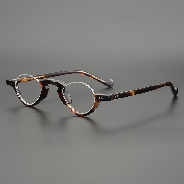 

vintage handmade acetate glasses frame men women luxury small half frame prescription myopia optical collection eyeglasses, Black