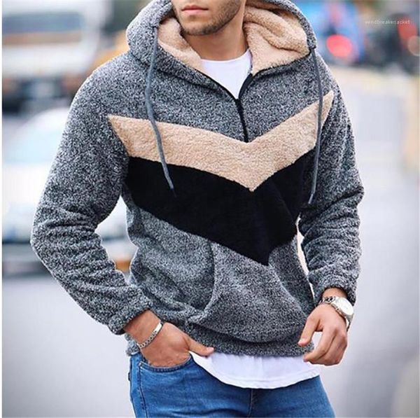 

мужская одежда конструктора вскользь сыпучий капюшон с молнией fly mens tops плюшевых зима мода толстовки панелей