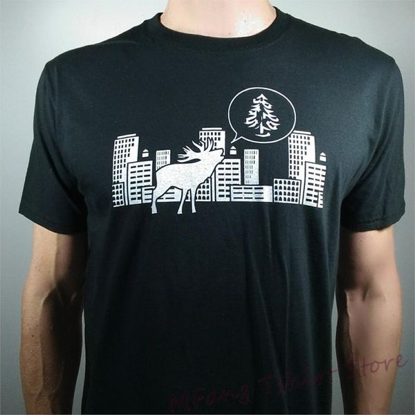 

mens graphic tee call of the wild screen printed t-shirt handprinted elk graphic t shirt clothing for men