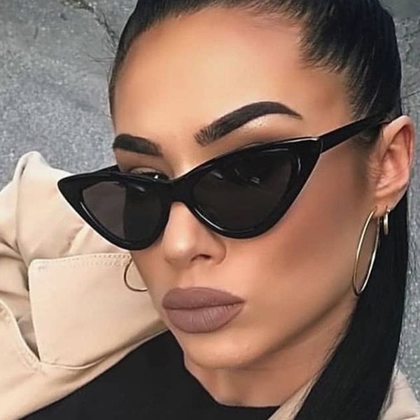

sunglasses retro fashion cat eye women brand designer vintage shades for ladies eyewear uv400, White;black