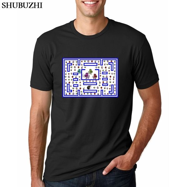 

pacman killscreen t shirt cotton pacman arcade game 80 retro black t-shirt