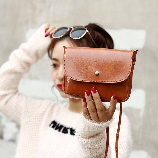 

fashion soft leather crossbody bags for women 2020 embossed leather bags women small shoulder bag retro casual messenger bag #15