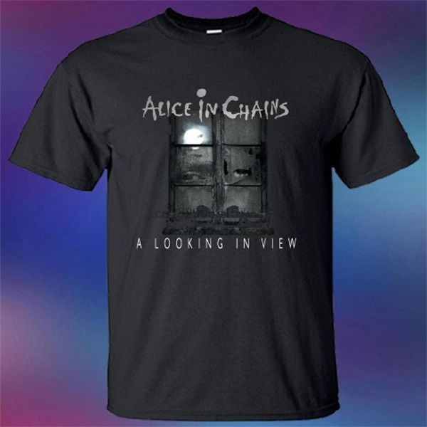 

new alice in chain a looking in view album logo men black t-shirt size s-3xl(1