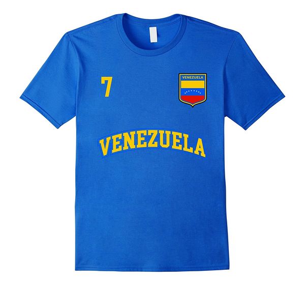 

new 2019 fashion t shirt brand venezuela shirt number 7 + back soccers team sporter futbol footballer printed tee