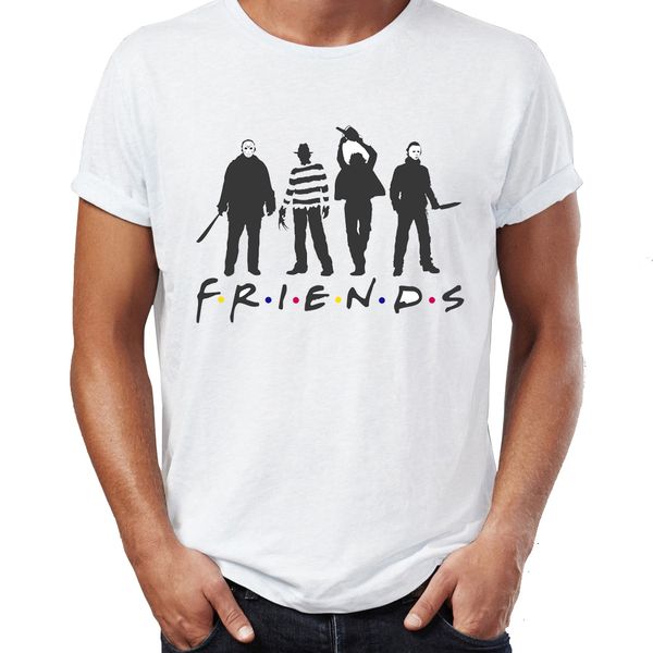

men's t shirt horror friends funny crossover jason michael myers halloween awesome artwork printed tee