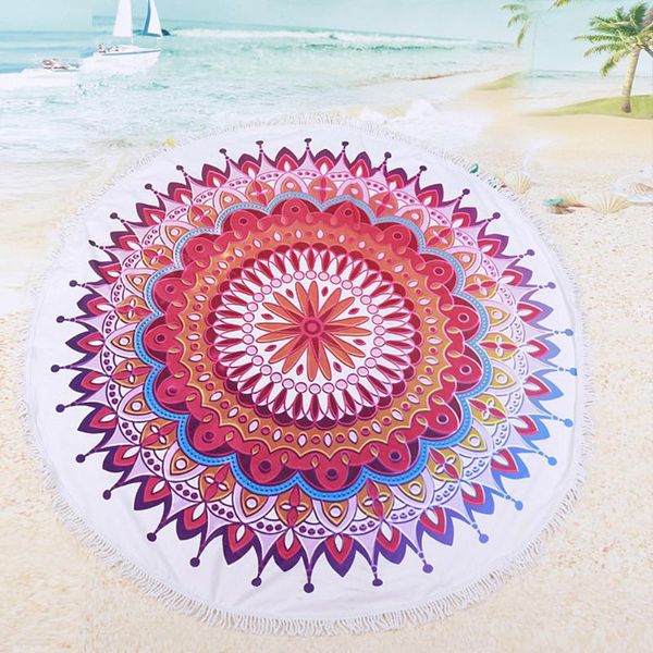 

bohemian mandala beach mat микрофибры круглый пляжные полотенца путешествия спорт на открытом воздухе йога pad гобелен кисточкой полотенце