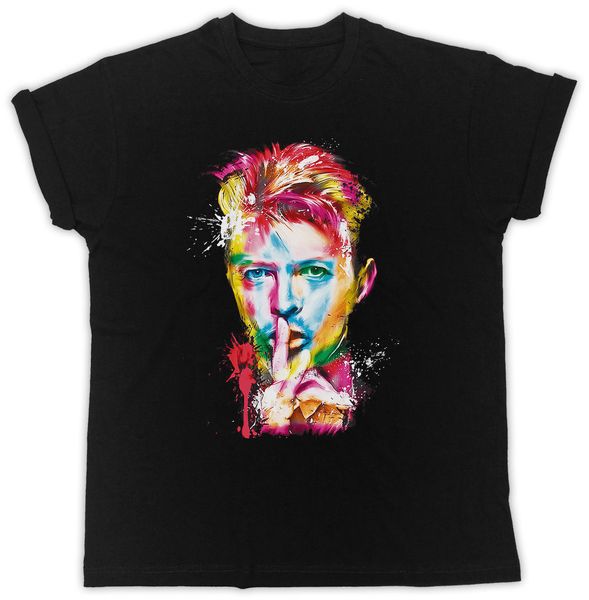 

2019 new summer style fashion t-shirt david bowie t shirt shhh colourful eyes music mens womens tshirt tribute tee