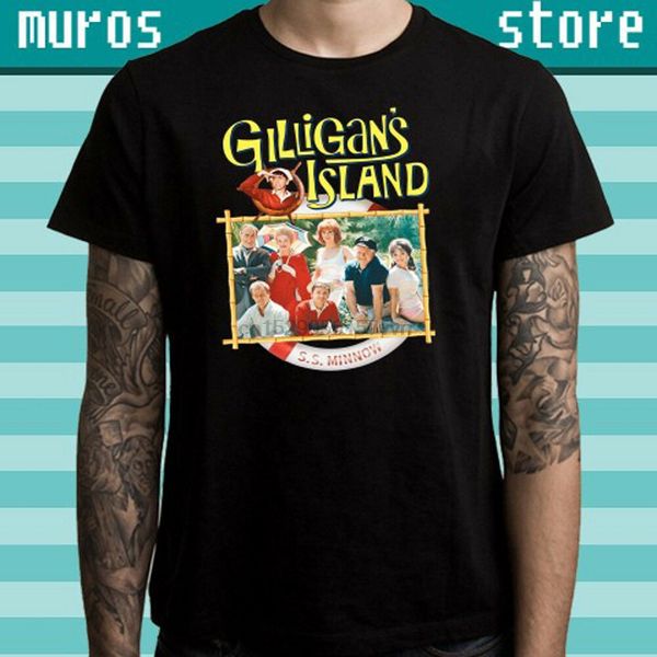 

gilligan island 80 retro tv show men black t-shirt