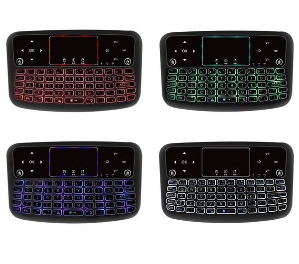 

mini wireless keyboard backlight backlit 2.4g air mouse keyboard remote control touchpad rechargeable lithium battery for android tv box