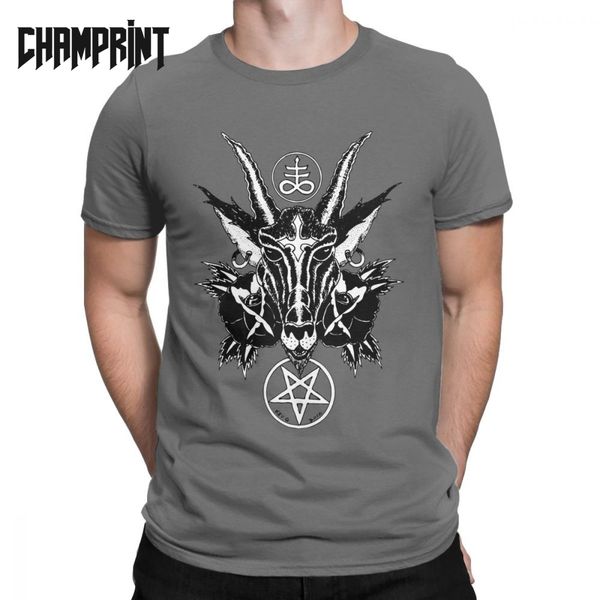 

baphoment and satanic men's t shirts oddities devil satan horror creative tee shirt short sleeve t-shirts cotton clothing