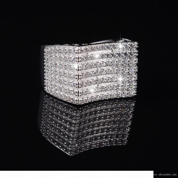 

uspecial lady's luxury cocktail ring jewelry 14k white gold filled pave 238pcs simulated diamond cz wedding ring for women size 5-10, Silver