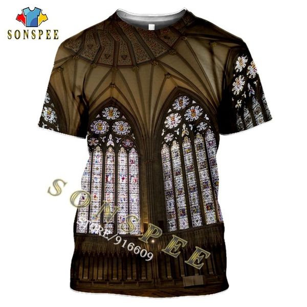 

church building summer 3d print shirts anime hentai kawaii men clothing