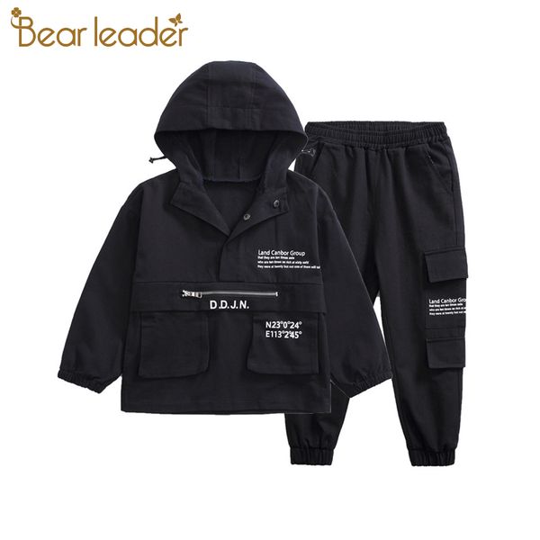 

bear leader teenagers boys letter partten print hooded and long sleeve 2020 new autumn fashion outfits kids boys casual suits, White