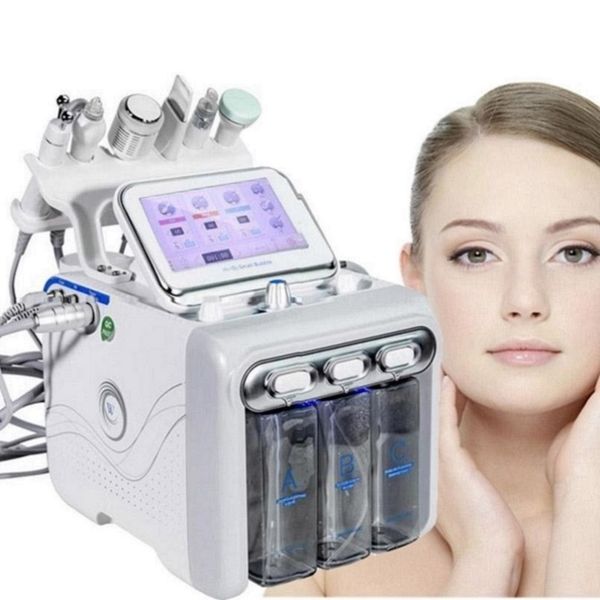 

portable 6 in 1 h2o2 hydra facial machine oxygen water aqua peeling skin care hydrodermabrasion hydra microdermabrasion machine, Black;white