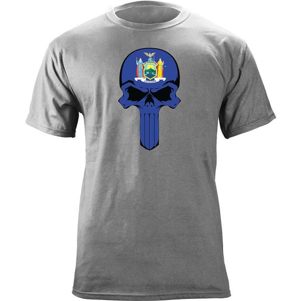 

original new york state flag skull t-shirt tee shirt