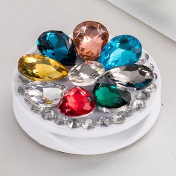 

phone holder pop phone socket finger grip stent bling bling gift foldable colorful glass diamond anti-drop folding bracket cellphone mount