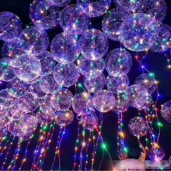 

round air balloon multi color with light string luminous airballoon 18 inch led transparent balloons for wedding decorations