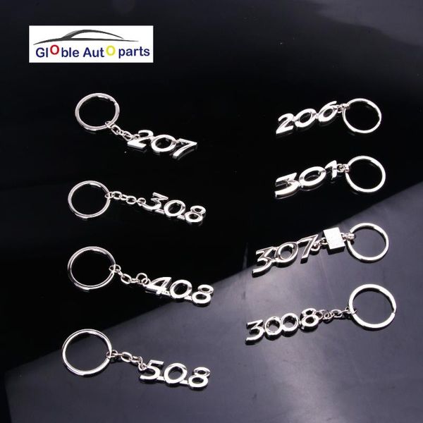 

keychains key ring car logo for peugeot 206 207 301 307 308 408 3008 508 keyring styling alloy keychain keyrings, Silver