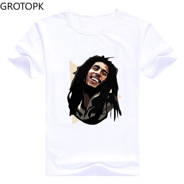 

vogue men music style t shirt bob marley printed kroean tee casual camiseta mujer white mens homme brand clothing hip hop