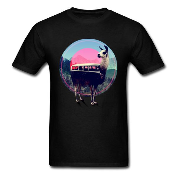 

shirts llama summer dominant normal short sleeve cotton crewneck men's t shirt normal tee-shirts drop shipping