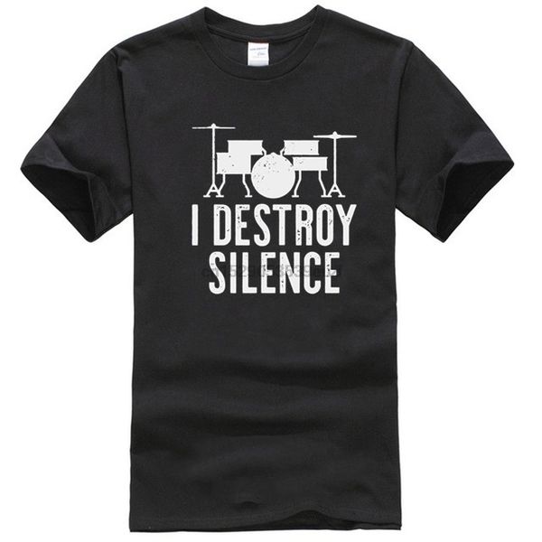 

i destroy silence drummer gift t shirt men's
