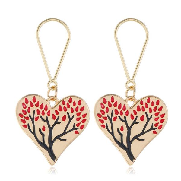 

dangle & chandelier heart shape drop earrings for women fashion 2021 golden hyperbole, Silver