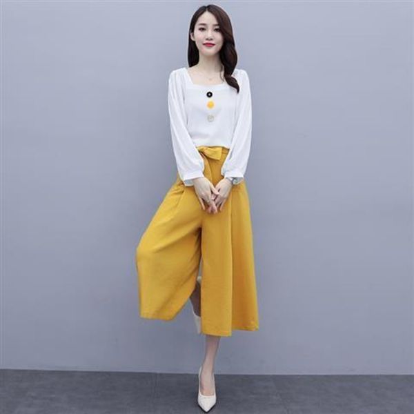 

women's wide leg pants cotton cotton linenand linen suit 2020 new autumn fashion temperament younger western style slimming linen wide, Gray