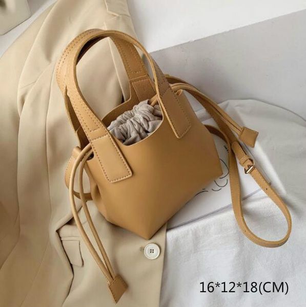 

senior women backet bag plain lady shoulder bags shopping bag removable handbag