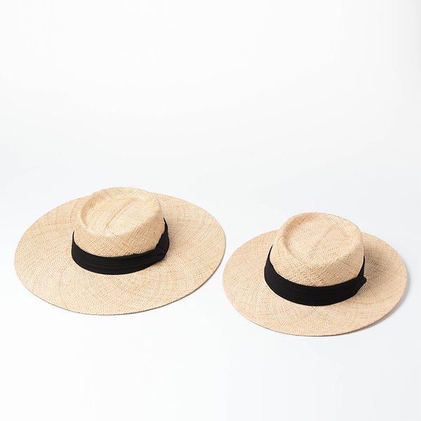 

01909-hh7222 summer handmade treasure grass fedoras cap men women leisure panama hat, Blue;gray