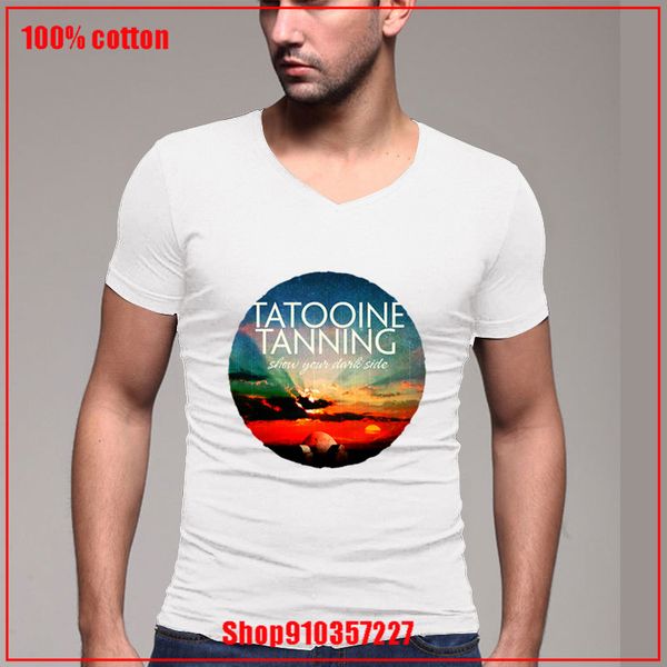 

star summer-wars geeky nerdy tatooine tanning v-neck t shirt tee shirt male cotton funny t shirt creative design summer