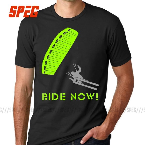 

tee shirts speedriding ride now graphic t-shirt skydiver parachute jumping men 100% cotton short sleeve t shirt plus size