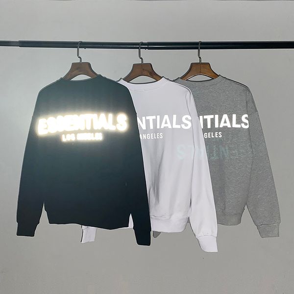

back reflective long sleeve streetwear men women 1 high-quality casual long sleeve hip-hop tee, Black