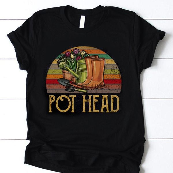 

retro vintage sun pot head gardening t shirt gift for gardener