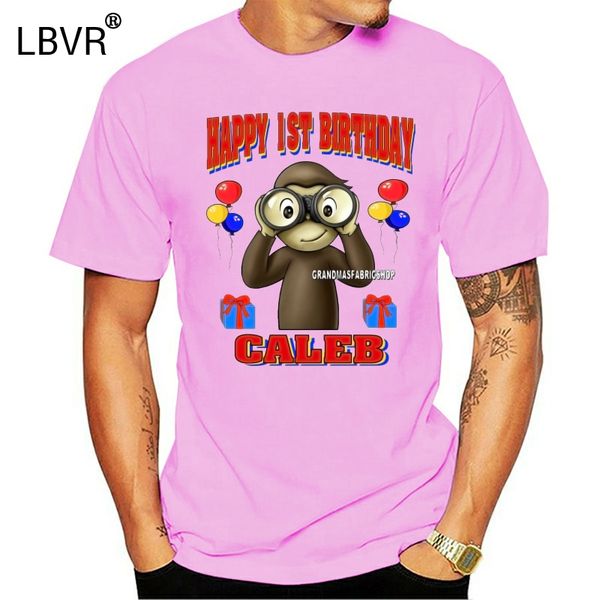 

new curious george personalized birthday t shirt party favor gift add name age cartoon t shirt men new fashion tshirt